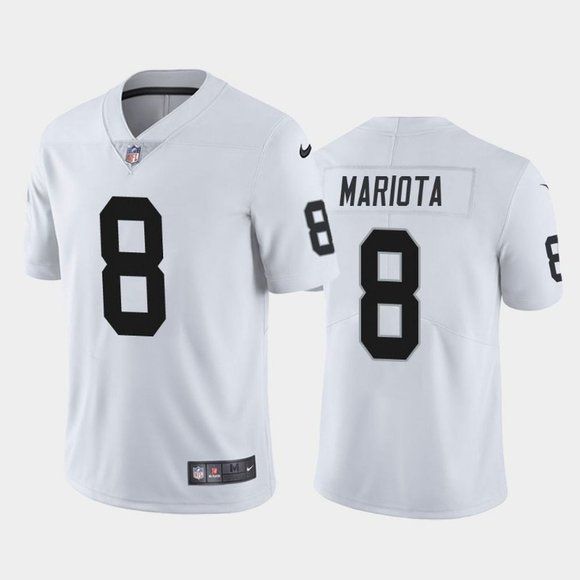 Men Oakland Raiders #8 Marcus Mariota Nike White Limited NFL Jersey
